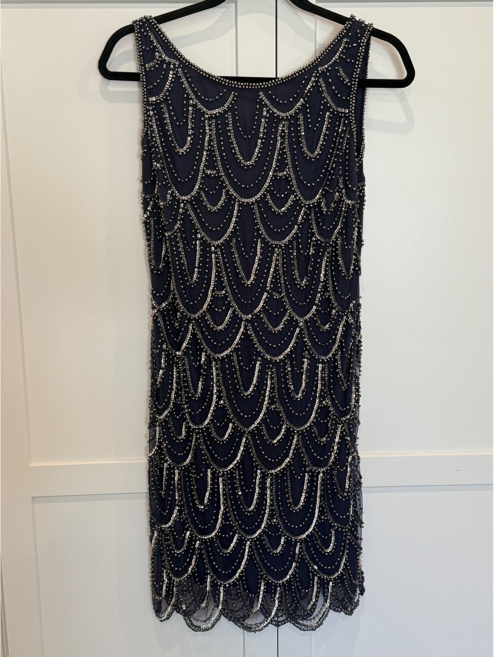 Beaded Pisarro Nights shift dress-Sz 8